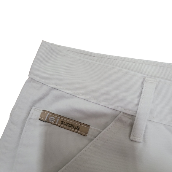 Vintage Lei Surplus Cream Button Fly Denim Cargo Shorts - Picture 7 of 8